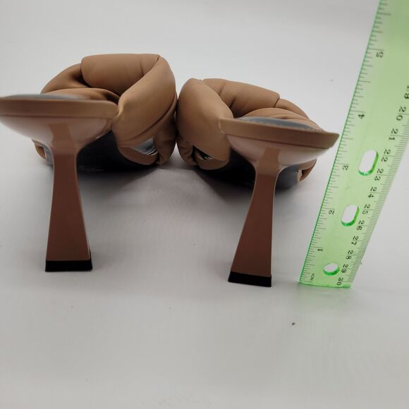 MARC FISHER Womens Dellian Stiletto Slip On Leather Heeled Sandal sz 8 tan brown - Picture 7 of 9